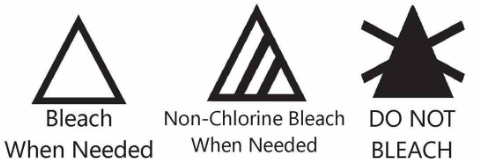 Ký hiệu tẩy (Bleach symbols) thường thấy trên quần áo