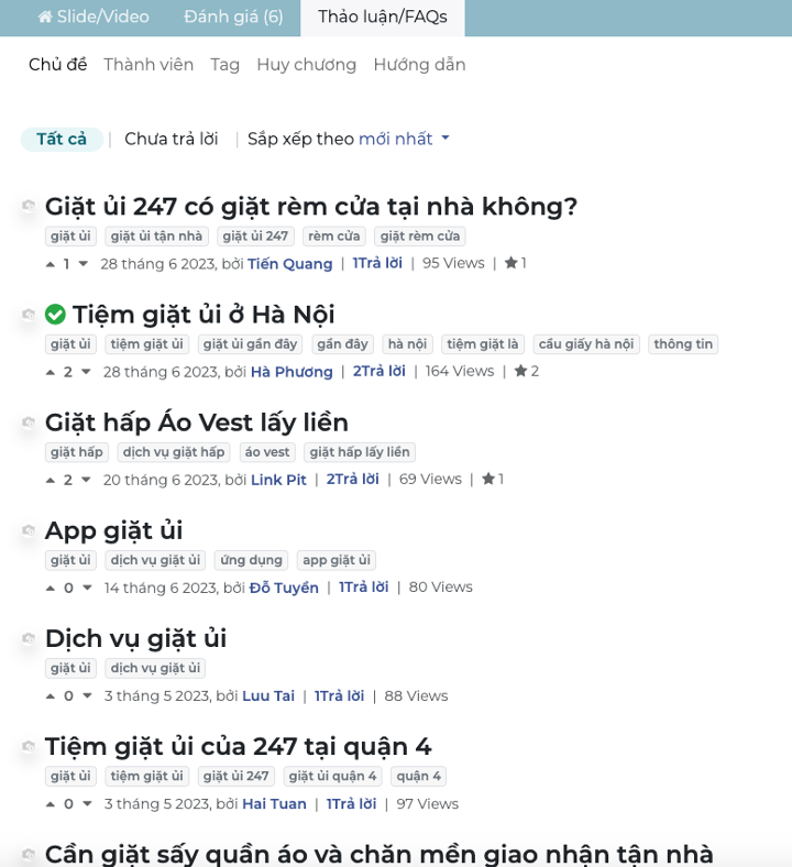 Không gian bên trong một Tiệm giặt ủi của 247